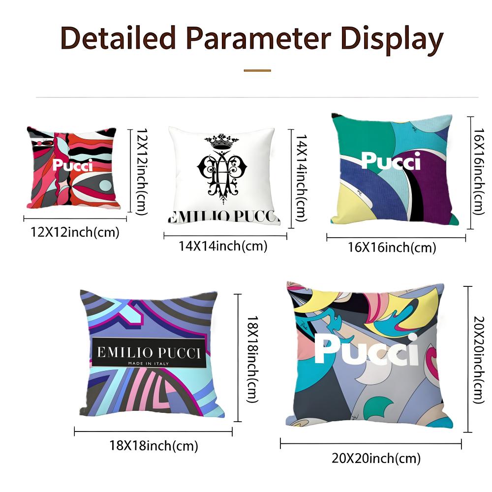 Бренд EMILIO PUCCI Наволочка Набор Наволочек 4 шт. 50x50 45x45 40x40 Наволочка Декоративная Диван Домашний Декор
