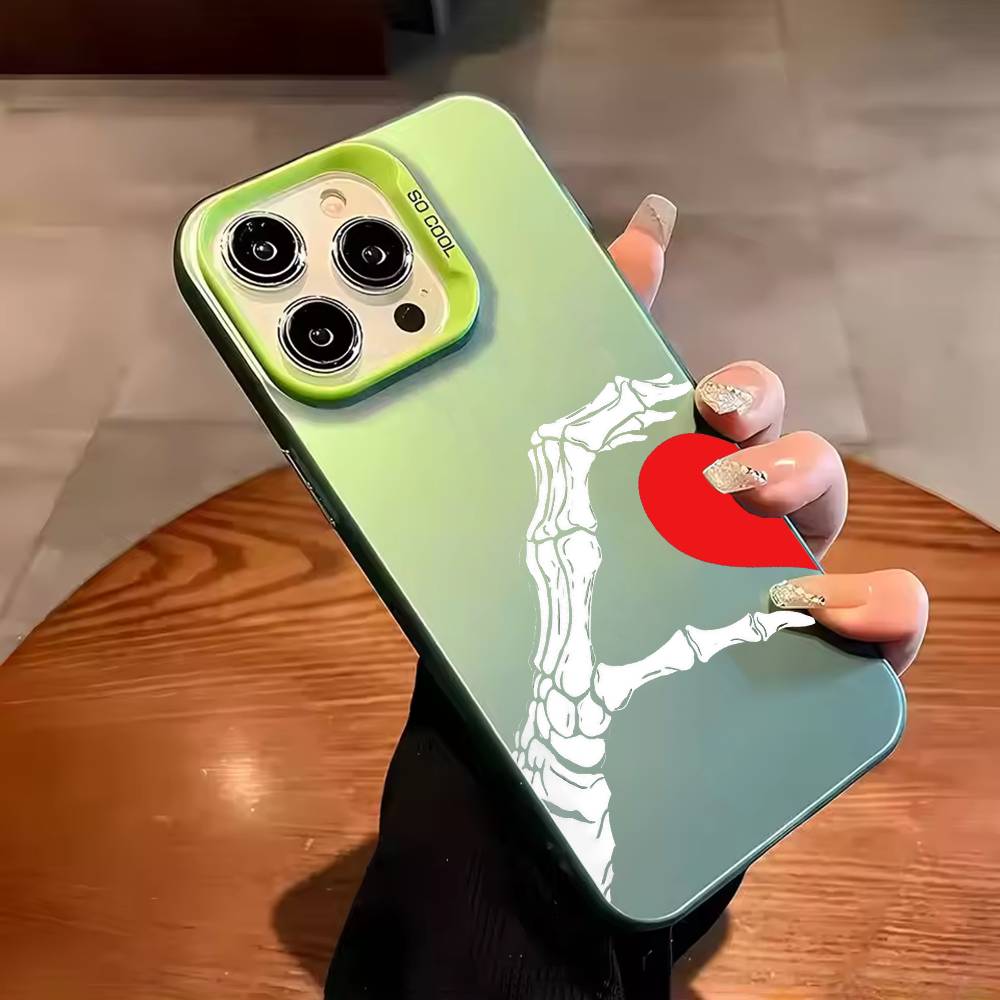 Love couple avatar Phone Case For iPhone 17,16,15,14,13,12,11,Pro Max,Plus Candy Silver Cover