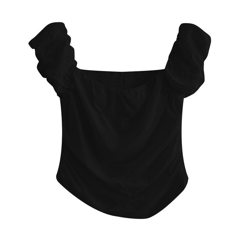 Julu Studio "Star Sand Milk" Slightly Oversized Girls Silm Slimming Sense of Design off-Shoulder T-shirt Plus Size Tops