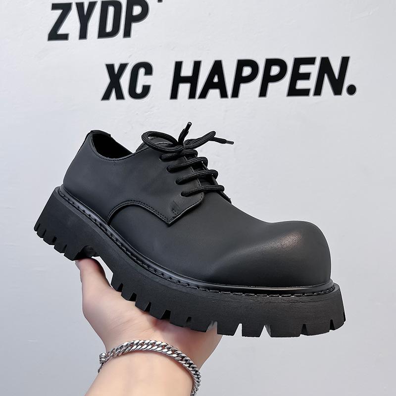 Новые осенние туфли дерби с большой головой, мужские низкие туфли Martin, толстая подошва, увеличивающая толщину, повседневные кожаные туфли для мужчин 1035-T