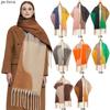 European And American Autumn And Winter New Style Long Tassel Double-Sided Thick Loop Yarn Thick Tassel Scarf Shawl Cape