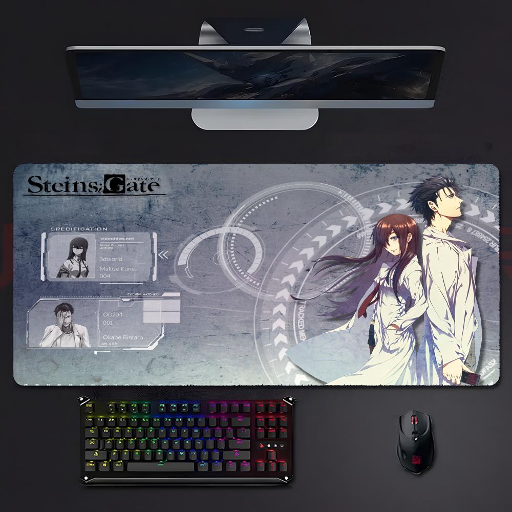 Классический Крутой Аниме Ssteins Gate Коврик для Мыши Коврик Большой Игровой Заблокированный Край Утолщенный Настольный Коврик для ПК
