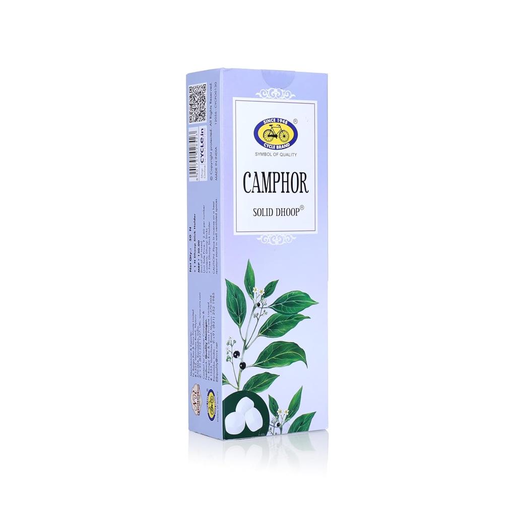 Cycle Pure Camphor Безосновные твердые палочки дхуп для пуджи, упаковка 2 по 50 штук с бесплатной подставкой, экологически чистый ладан