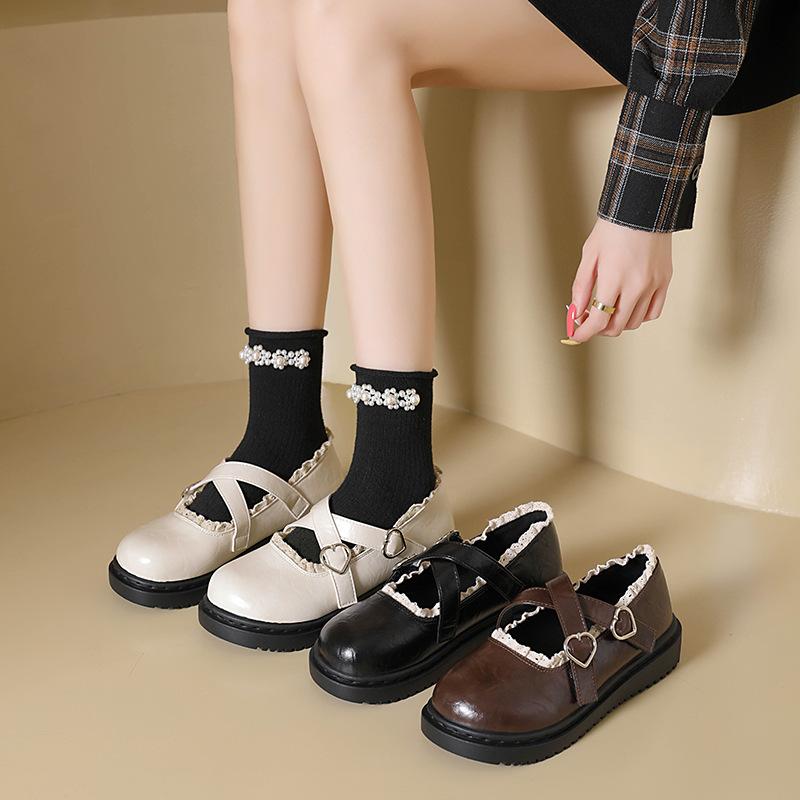 Round head Japanese jk Mary Jane small leather shoes women's spring and autumn new French style with skirt soft girl design single shoes