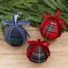 Shatterproof Design Plaid Christmas Ball Lightweight Holiday Hanging Decor  Room Styling