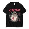 Japanese Anime Spirit Away Totoro T Shirt Studio Ghibli No Face Man T-shirts Miyazaki Hayao Harajuku Clothes T-shirt Oversized