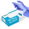 Romsons Blue Nitrile Medical Examination Powdered Hand Gloves, Large (100 Pcs/Box)