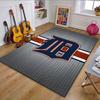 "Stylish Blue 'D' on Metallic Background" Patterned carpet, non slip mat suitable for living room and bedroom sofas