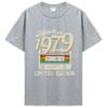 Винтажные футболки ограниченного выпуска 1979 года на день рождения, подарки, хлопковые летние футболки, топы, футболка унисекс с рисунком, одежда больших размеров