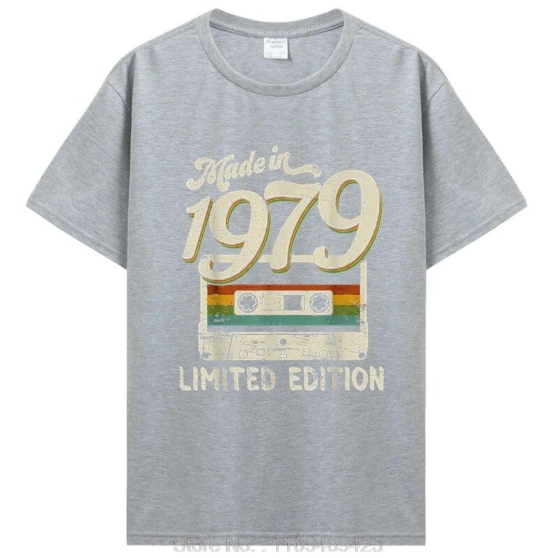 Винтажные футболки ограниченного выпуска 1979 года на день рождения, подарки, хлопковые летние футболки, топы, футболка унисекс с рисунком, одежда больших размеров