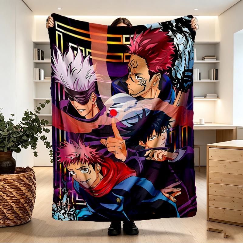 Jujutsu Kaisen Print Blanket - Soft & Comfortable, for Bedroom, Travel, Sofa, Home Decoration - Birthday Christmas Gift for Friend