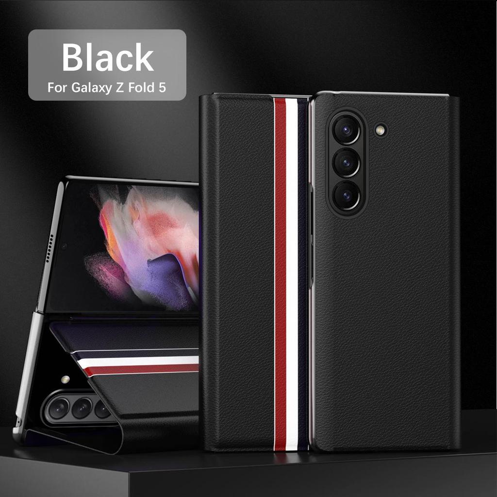 Совместимый чехол для Samsung Z Fold7 с карманом для карт - Полное покрытие, противоударная кожа для Z Fold5/4/3/2