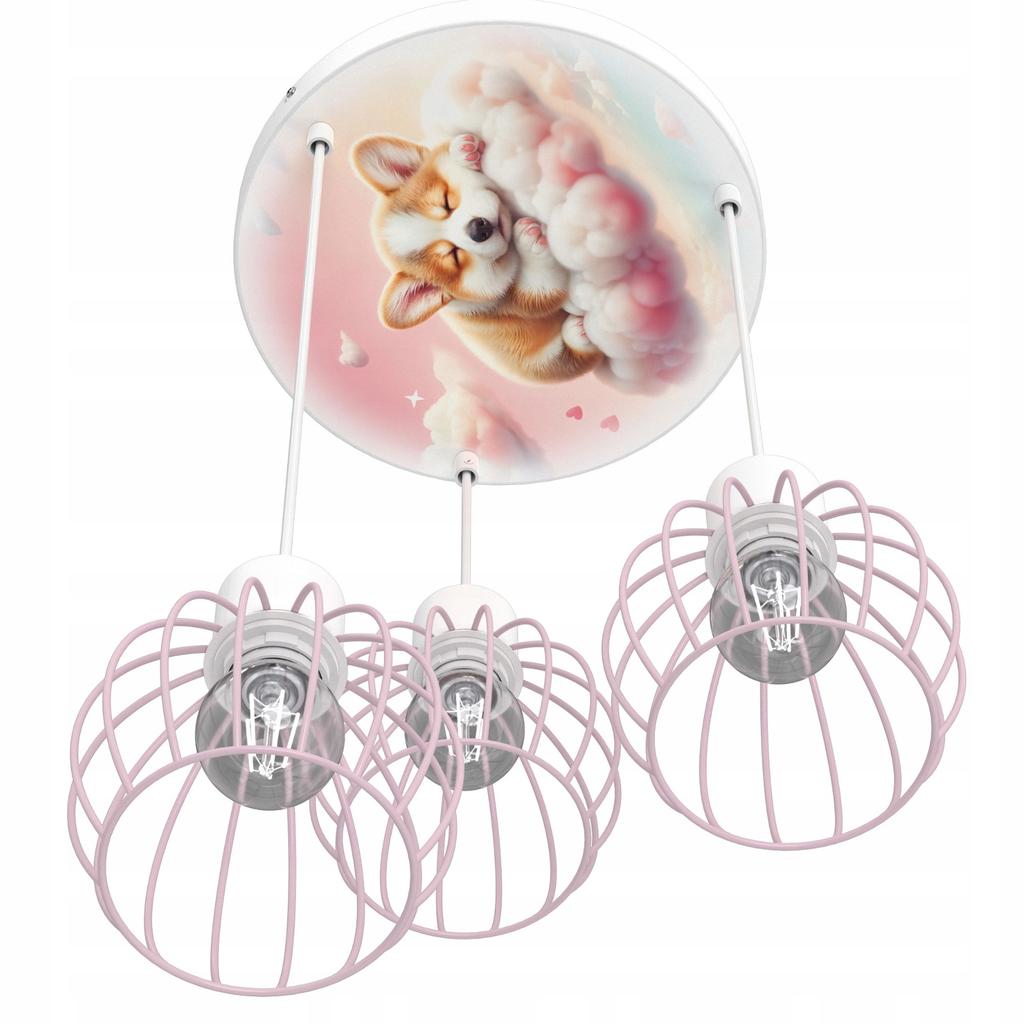 Dziecięca lampa sufitowa wisząca piesek led polska lampa e27 polska lampa