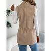 GMXIA Autumn and Winter Casual Single-breasted Suit Collar Corduroy Vest Jacket for Women