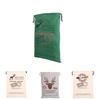 Festive Canvas Gift Bag With Reinforced Drawstring For Holiday Gift Wrap