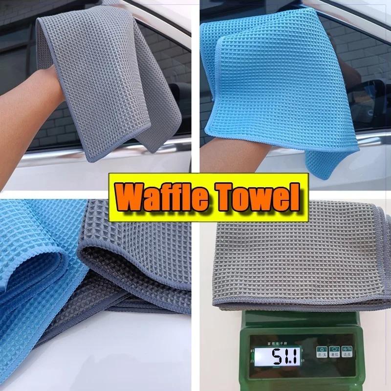 Микрофибровые полотенца для мытья автомобиля, суперабсорбирующее вафельное полотенце, салфетка для ухода за автомобилем, мягкие полотенца для сушки, тряпка для чистки кузова автомобиля