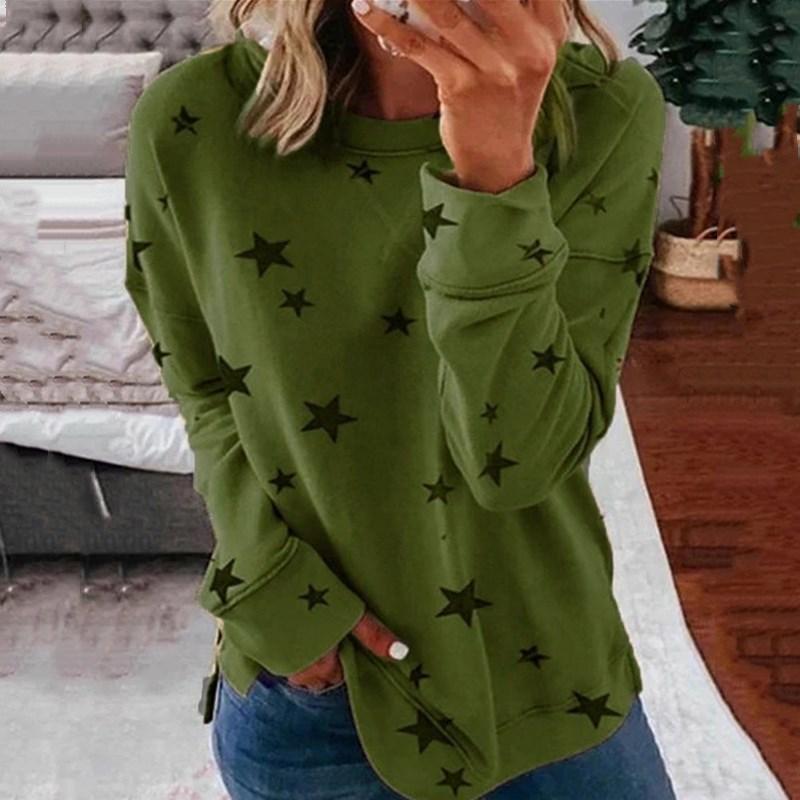 Футболка женская Hot Cakes New Star Printing Splicing Clothing Модная футболка с длинными рукавами Футболка женская YRW6951