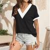 Women's Casual Loose V-neck Short-sleeved Shirt Short-sleeved Top