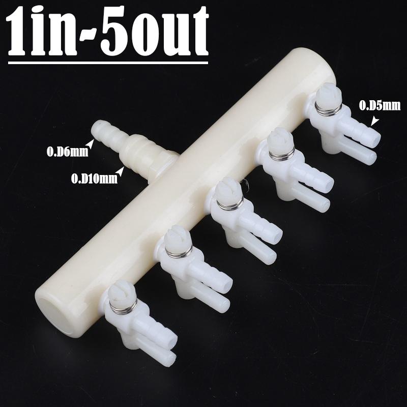 2Pcs/Lot 2~6Way Plastic Aquarium Air Pump Hose Splitter Air Flow Control Valve Fish Tank Oxygen Distributor Divider with Switch