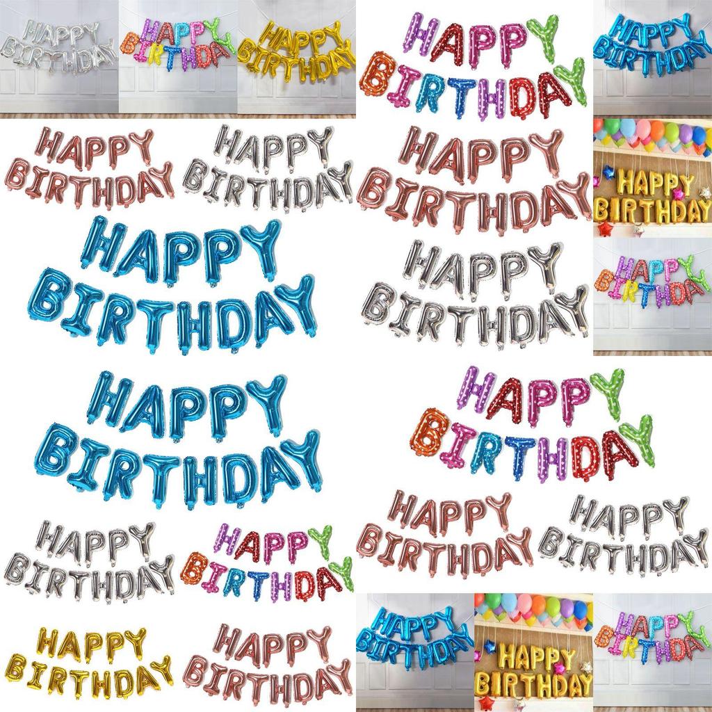 Потрясающие 16-дюймовые шары-буквы «С Днем рождения» для впечатляющего украшения вечеринки