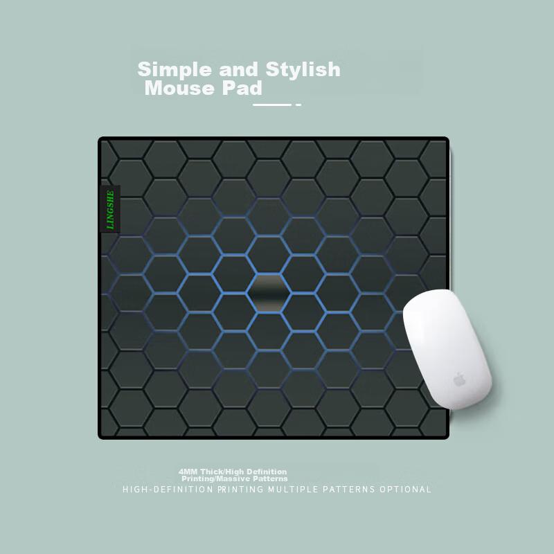 Lingshe Mouse Pad, 300*250*4mm, High-Density Fiber Thin Surface, FPS Gaming Specific, Medium-Sized Edge-Locked Computer Desk Pad, Bili G206