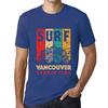 Men’s Vintage Tee Shirt Graphic T Shirt Surf Summer Time Vancouver Royal Blue