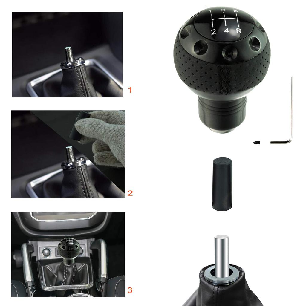 Lunsom PU Shift Knob 5 Speed Ball Shift Knob General Auto Manual Car (Black)