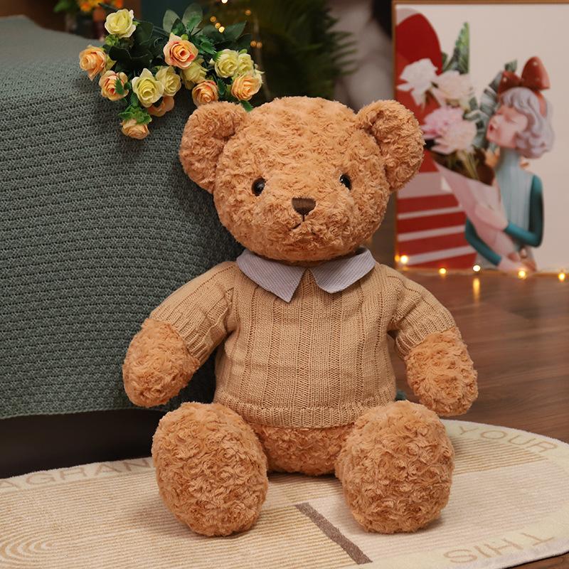 Press Doll Bear Doll Stuffed Toy Sweater Bear Large Birthday Gift Children's Favorite Toy