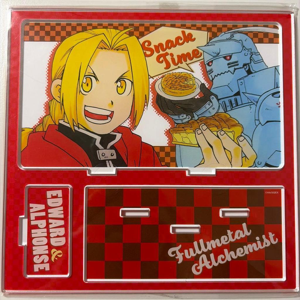 Б/у Акриловая диорамная подставка Fullmetal Alchemist Акриловая подставка Ed & Al Кафе