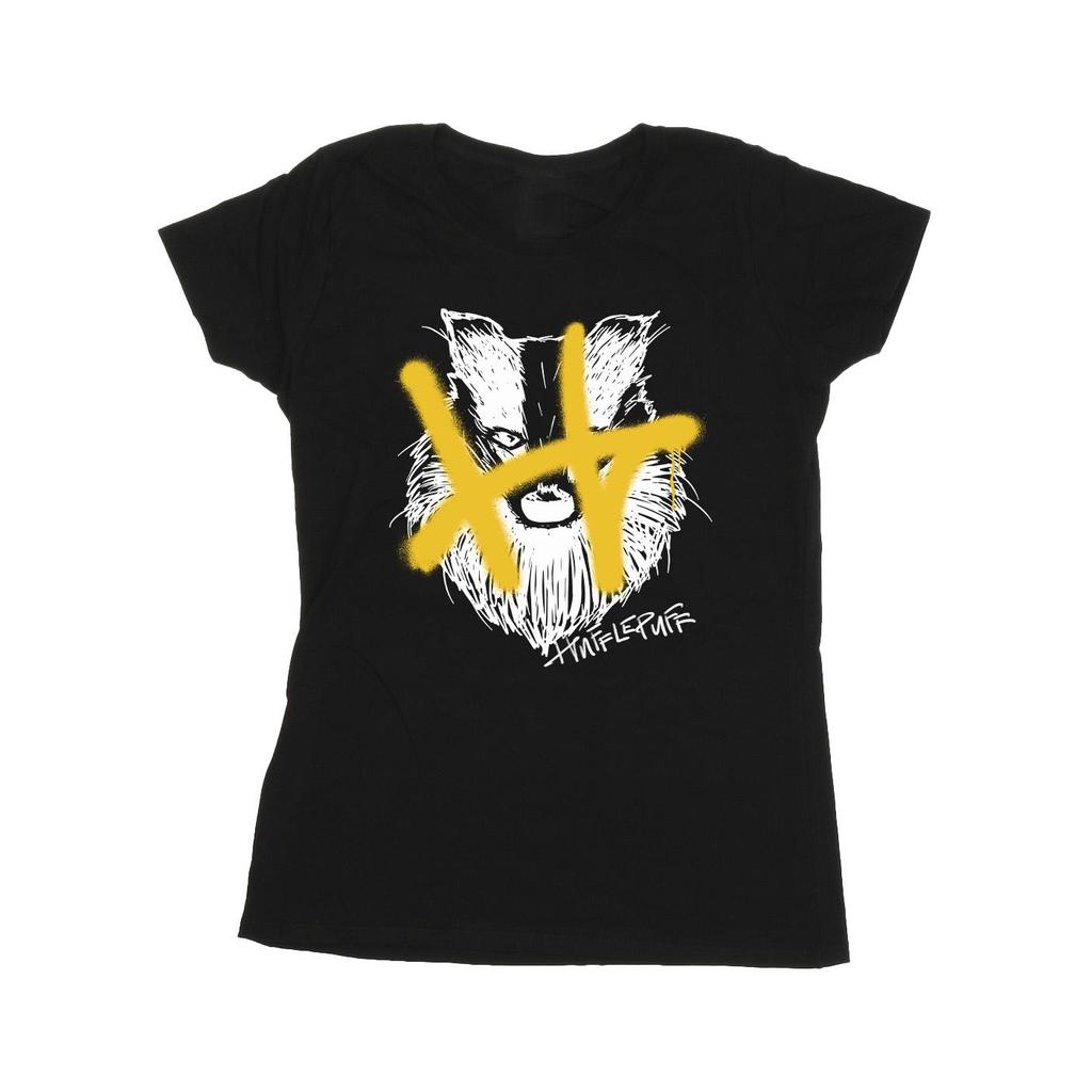 Harry Potter Womens/Ladies Hufflepuff Pop Spray Cotton T-Shirt
