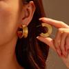 GEMCHIC Женские геометрические серьги-кольца из нержавеющей стали с золотым покрытием