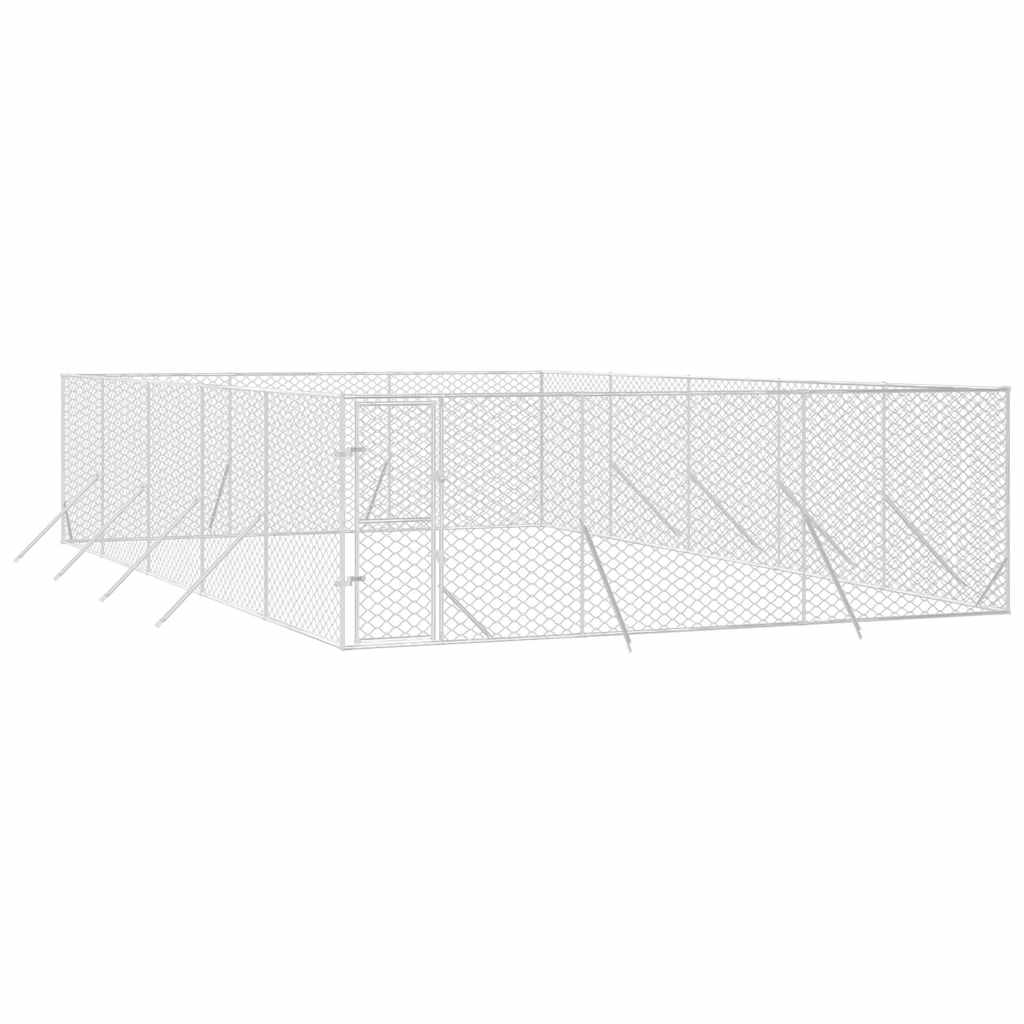 Vidaxl Kojec Zewnętrzny Dla Psa, Srebrny, 6X10X2 M, Stal Galwanizowana