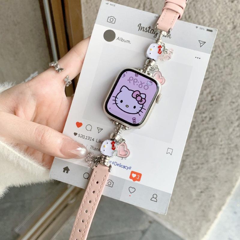 Кошачий пэчворк кожаный ремешок для Apple S11, iWatch 109876SE, Huawei GT6, Xiaomi 9PRO