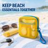 Small Mesh Beach Pouch Clear Cosmetic Bag with Detachable Wrist Strap Travel Organizer for Sunscreen Keys Cables