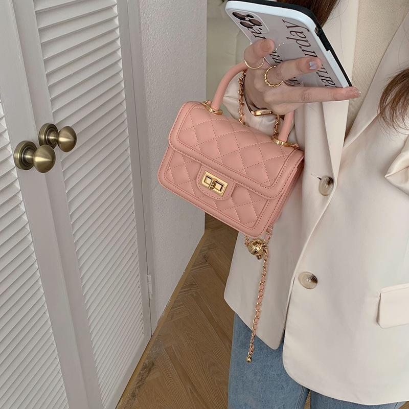 Новая женская сумка, оригинальная модная и универсальная, маленькая квадратная сумка, модная маленькая ароматная сумка с бриллиантовой цепочкой, сумка через плечо на одно плечо