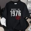 Свободная футболка на 50-летие, тема 1976 года - Высококачественный 100% хлопок 260 г, короткий рукав, европейский и американский стиль