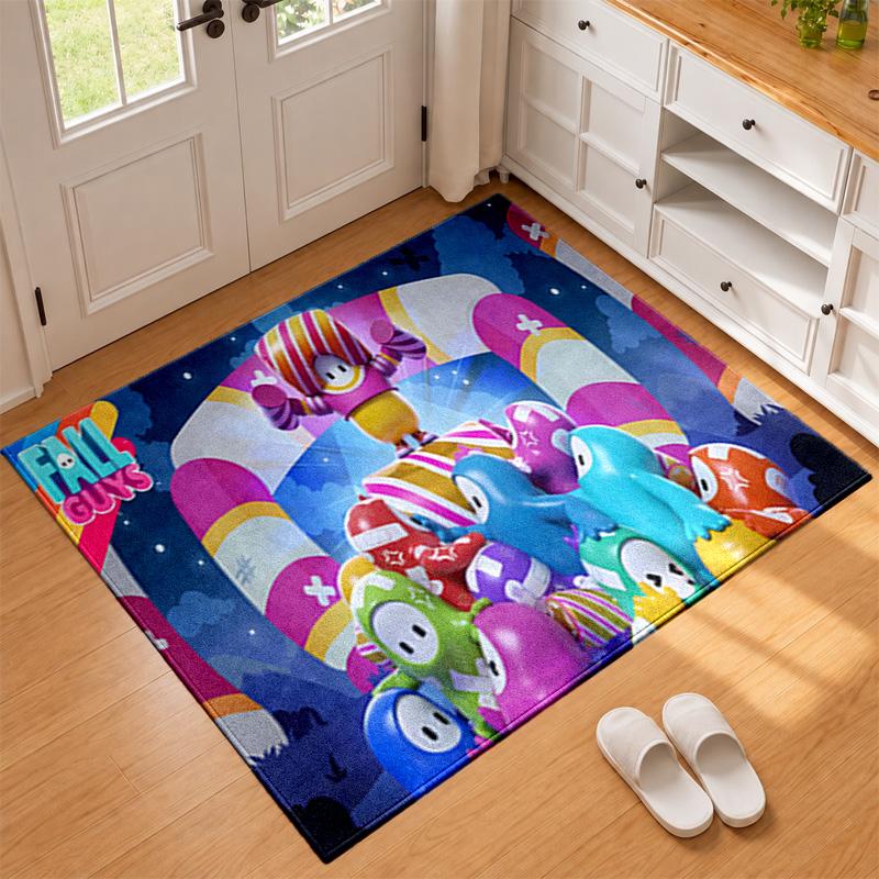 Fall guys Carpet Door Mat for Living Room or Bedroom Protective Mat Under Chair Office Decoration Christmas Gift Birthday Present