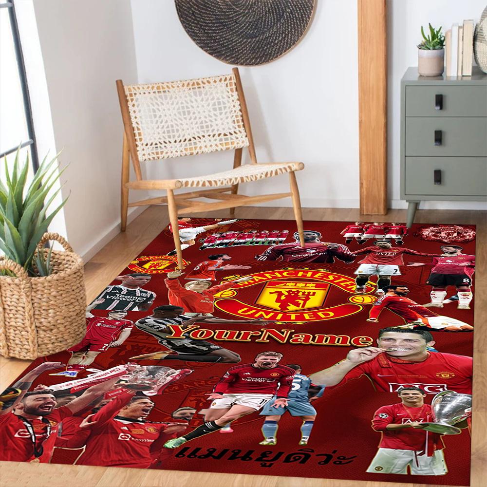 Manchester Personalized Text Carpet Perfect for Outdoor Foyer Game Room Hallway Antislip Carpet Anime Office Decor Birthday/Christmas Gift