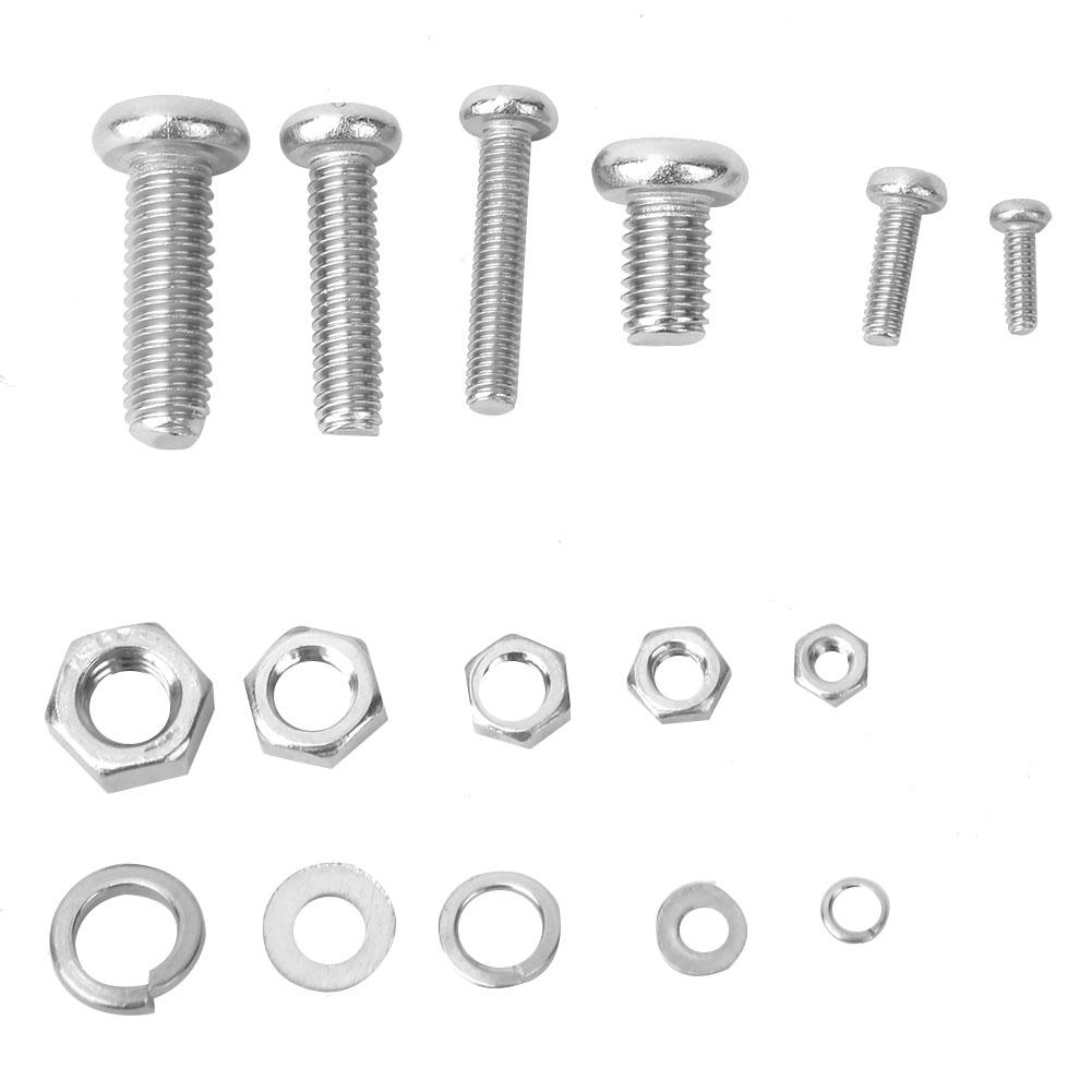 240 шт. Набор прокладок для гаек и крестовых болтов M2 M2.5 M3 M4 M5 Набор крепежных инструментов из нержавеющей стали
