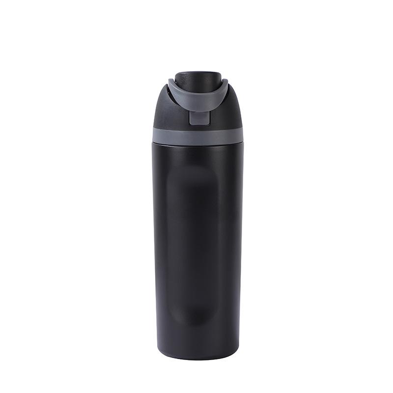Water bottle Stainless steel fruit thermos cup Portable cover Lock Bouncing cup Large capacity outdoor sports water cup