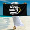 proof beach towel with Santos SFC logo pattern - soft,absorbent,quick-drying,machine washable - perfect for swimming,camping,bathing
