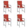 Low Backrest Cushions 4 Pcs. Melange Red 100x50x4 cm Fabric