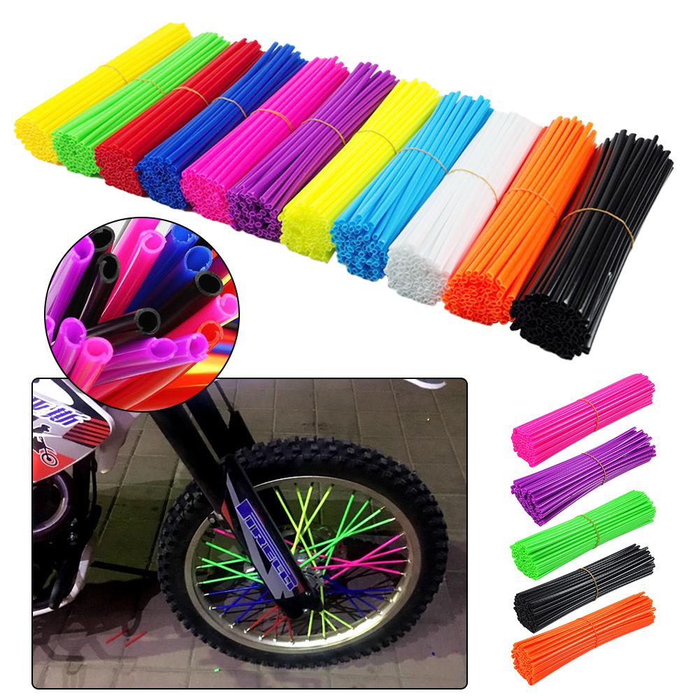 72 шт. протектор для спиц колеса мотоцикла, чехлы для труб для мотокросса, крутые аксессуары для велосипеда, 12 цветов, 24 см