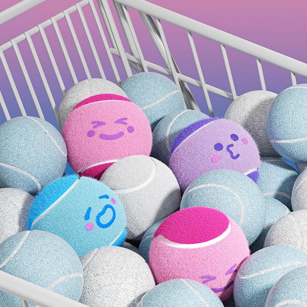 6 шт. Теннисные мячи для собак, Интерактивные игрушки для собак, Прочные износостойкие резиновые теннисные мячи, Игрушки для щенков для игры дома и на улице