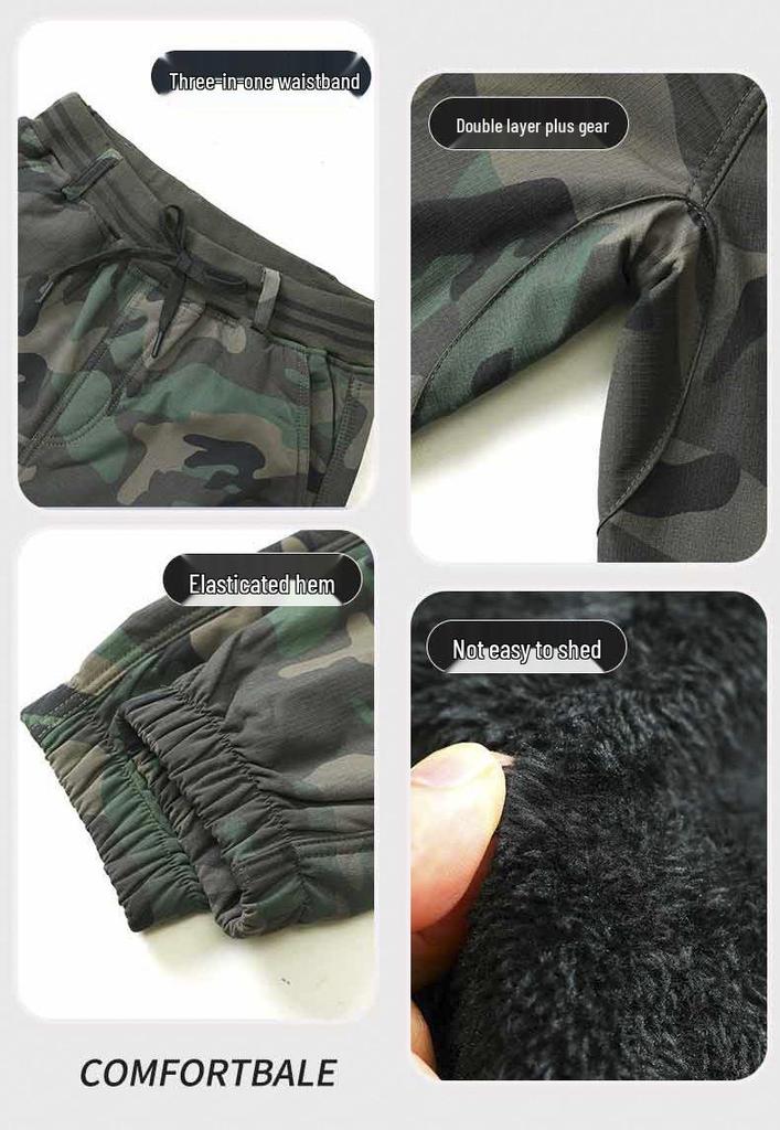 Men's Slim Fit Camouflage Pants - Autumn/Winter Warm, Elastic Ankle Casual Wear