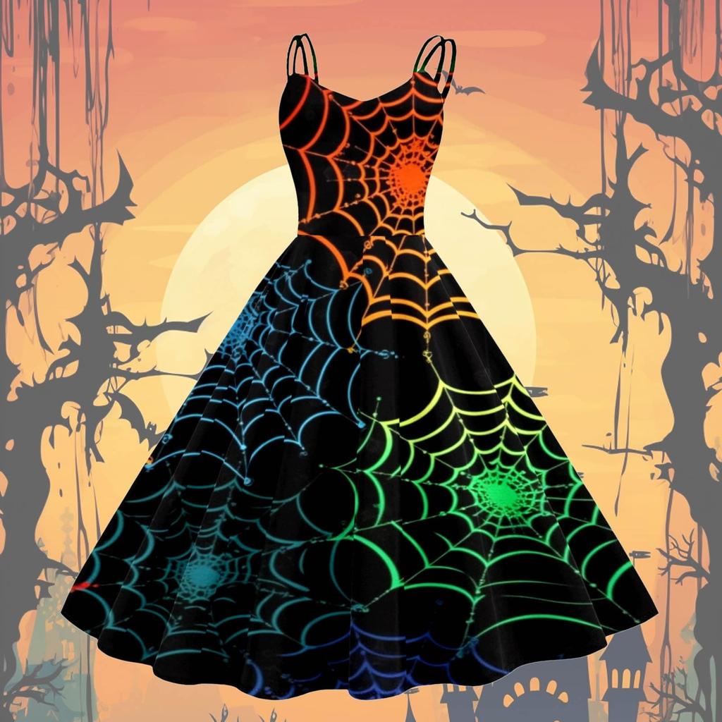 Женское модное сексуальное коктейльное платье без бретелек с принтом на Хэллоуин в стиле панк, винтажное платье.