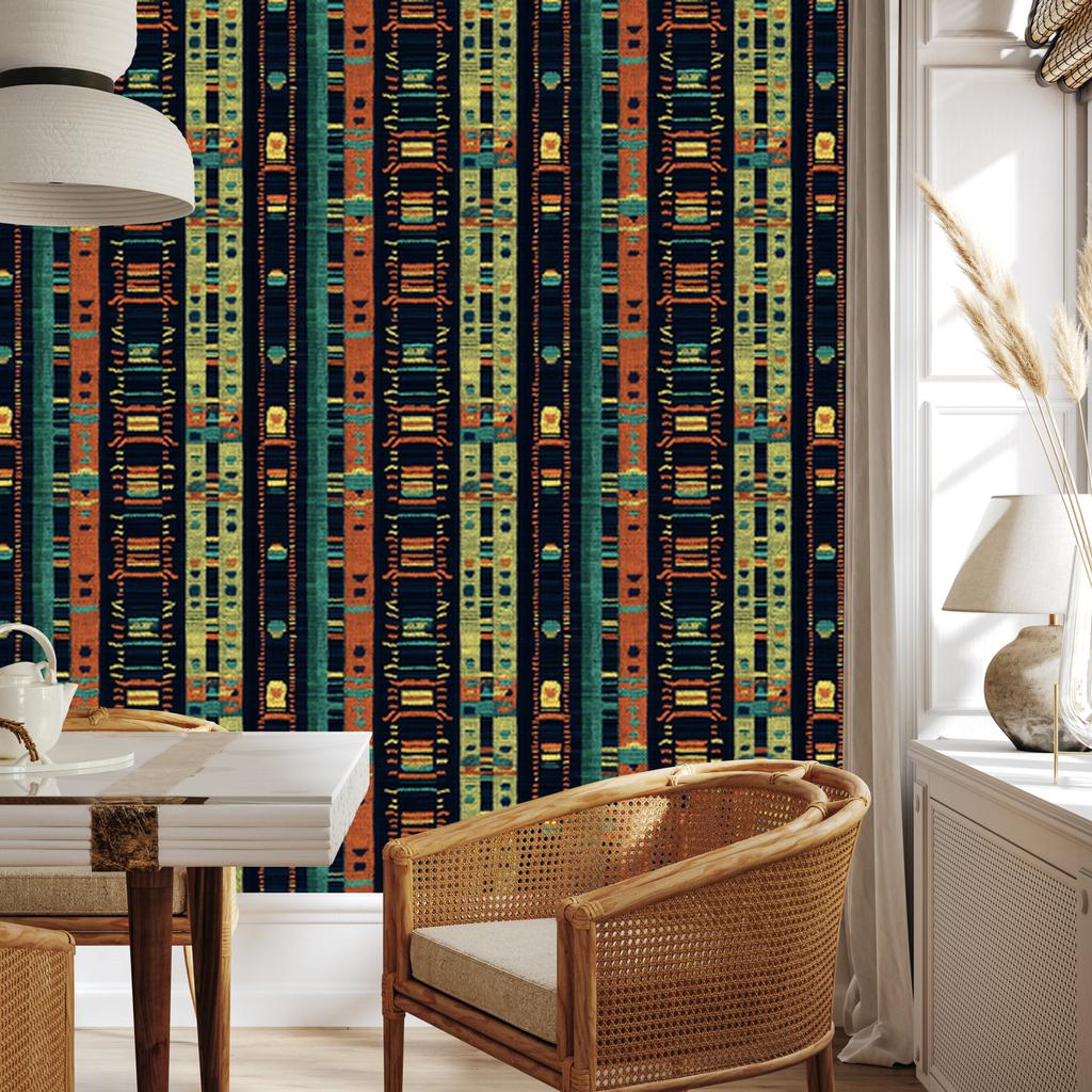 Colorful knitted wallpaper black and sea for living room and bedroom 50x1000
