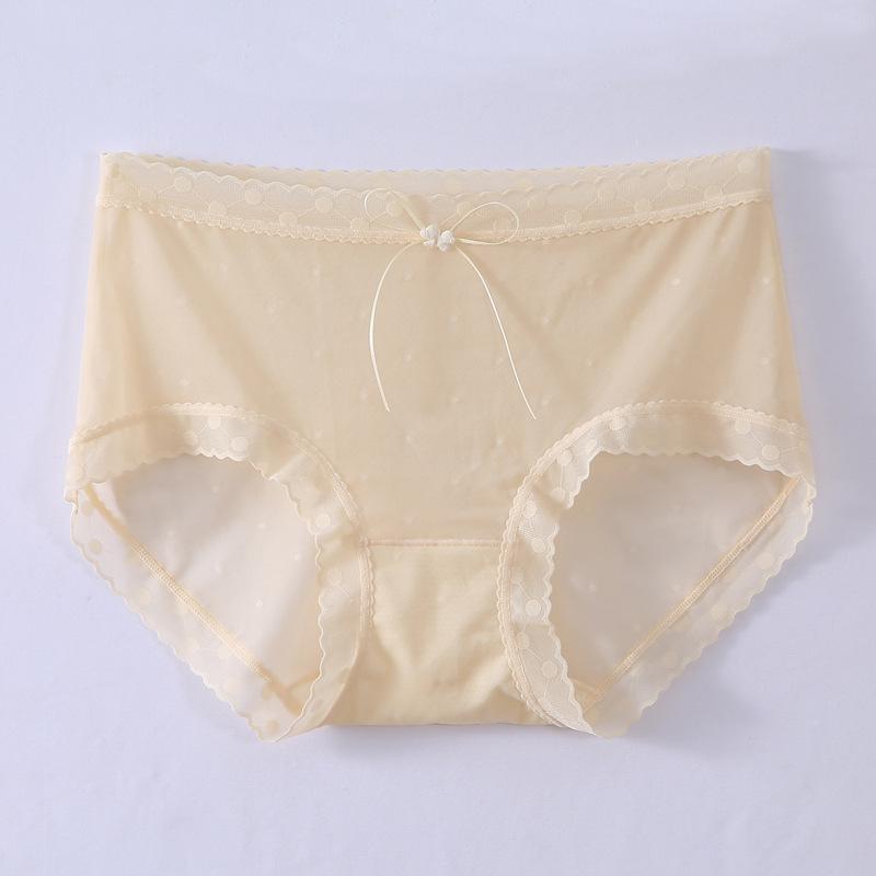 Lace Underwear Women's Summer Thin 5A Antibacterial Sexy Briefs Pure Desire for Girls Pantymesh Seamless Underwear