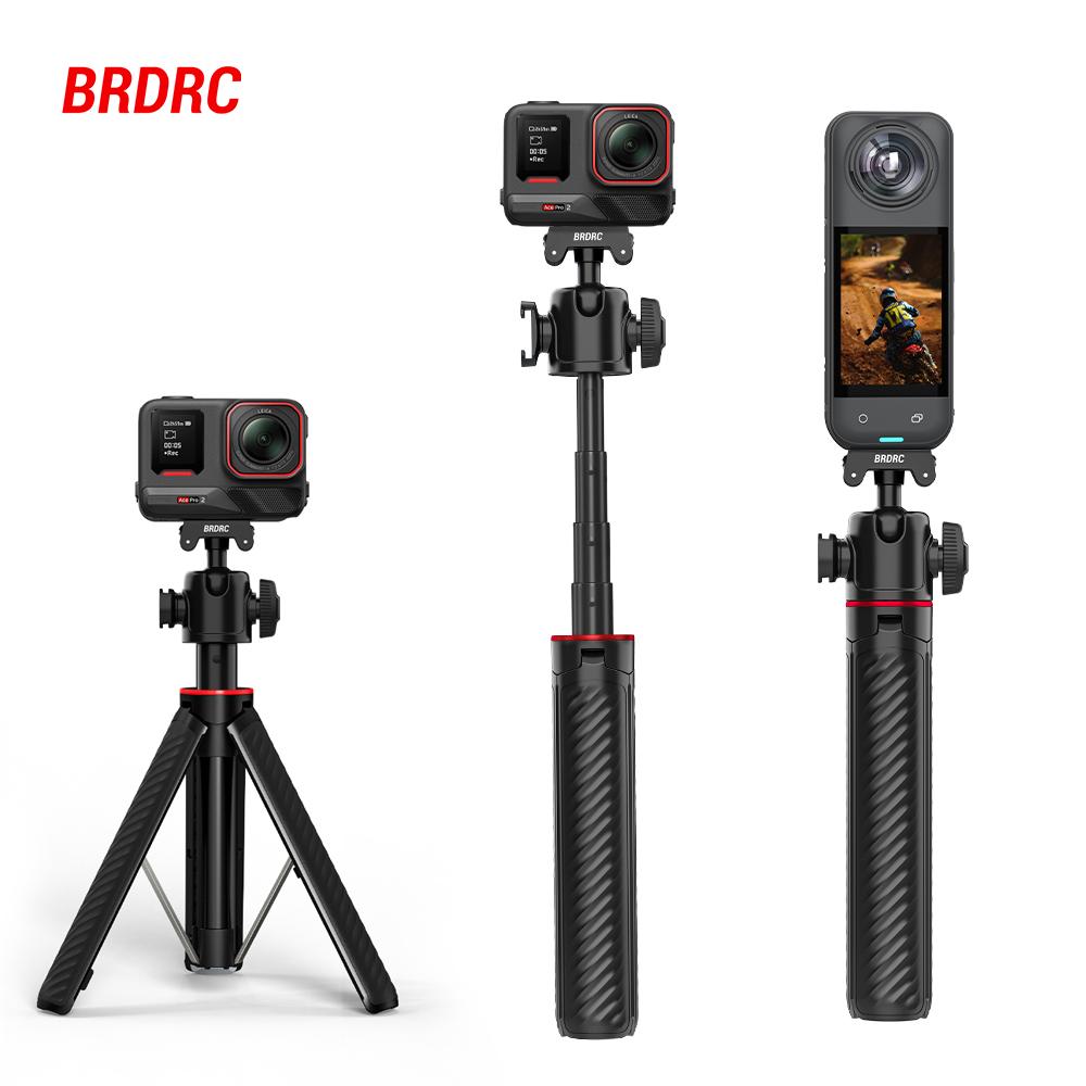 BRDRC Штатив Селфи-палка для Insta360 Ace Pro 2/X5 Крепежный Адаптер Фотографическая Штанга С 360° Шаровой Головкой Аксессуары с Холодным Башмаком