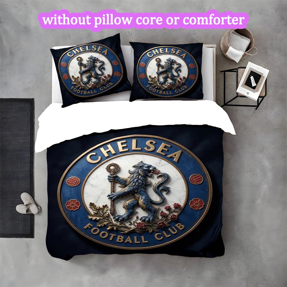 3pcs Duvet Cover Set, Chelsea FC Digital Print Bedding Set, Soft Comfortable Bedclothes For Bedroom, Guest Room
